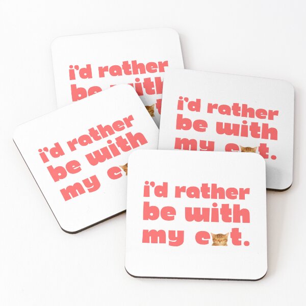 Item preview, I'd rather be with my cat - Funny cat lovers design. designed and sold by Melo&Mia.