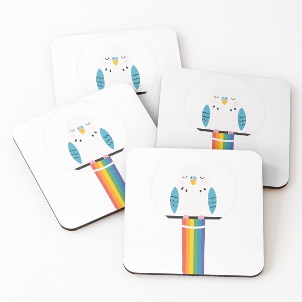 Item preview, Cute Rainbow Budgie Cartoon designed and sold by OlhaDreamArt.