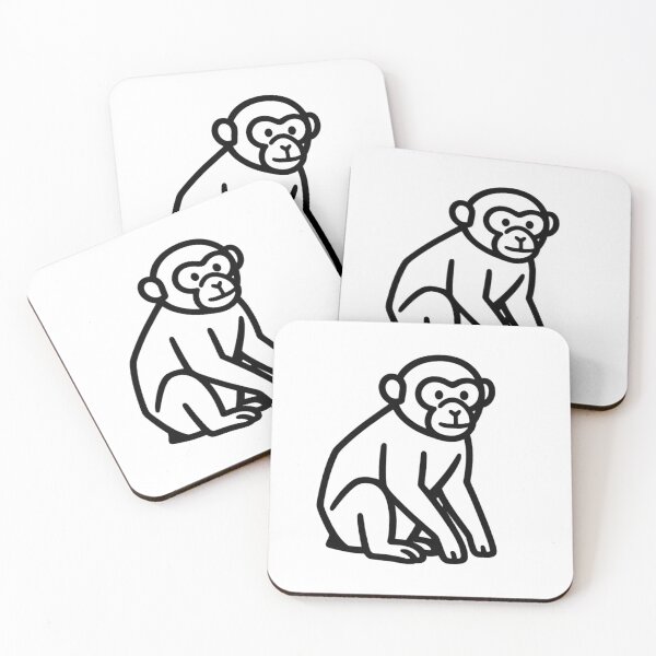 Item preview, Minimalist Monkey Icon – Chimpanzee Linear Sticker for Daily Use designed and sold by bsbd-action.