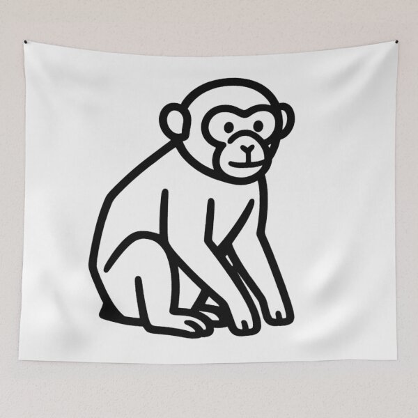 Item preview, Minimalist Monkey Icon – Chimpanzee Linear Sticker for Daily Use designed and sold by bsbd-action.