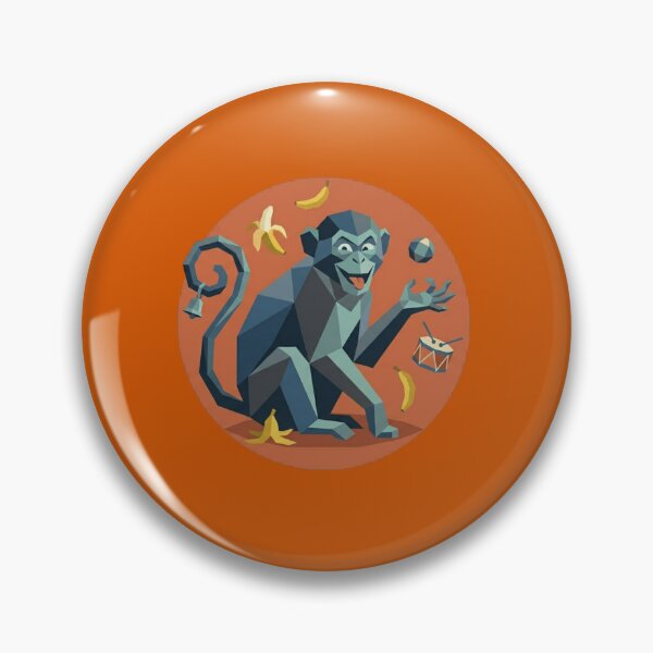 Item preview, Cheerful Juggling Monkey – Low Poly Circus Illustration for Kids and Enthusiasts designed and sold by bsbd-action.