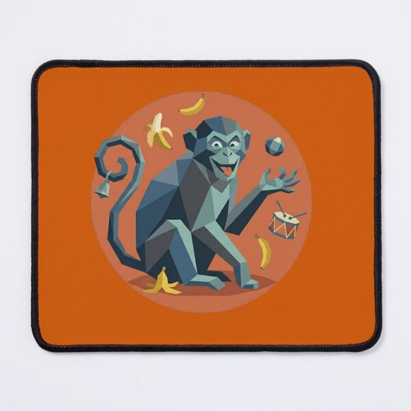 Item preview, Cheerful Juggling Monkey – Low Poly Circus Illustration for Kids and Enthusiasts designed and sold by bsbd-action.