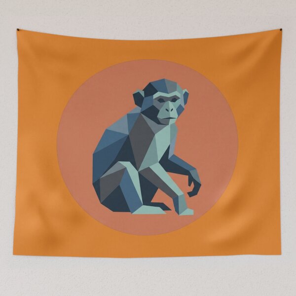 Item preview, Sitting Blue Chimpanzee – Geometric Art for Graphic Design Lovers designed and sold by bsbd-action.