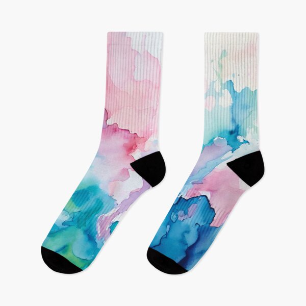 Aperçu de l'œuvre Aquarelle abstraite rose et bleue créée et vendue par BirdsnStuff.