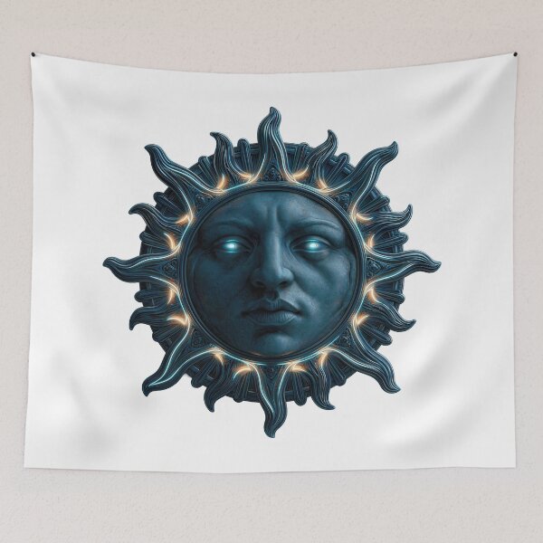 Item preview, Dark Teal Celestial Sun Face designed and sold by CircaSassy.