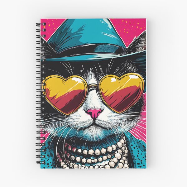 Item preview, Pop Art Cat With Heart Sunglasses, Funny Kitschy Retro Cat Illustration designed and sold by daila70.