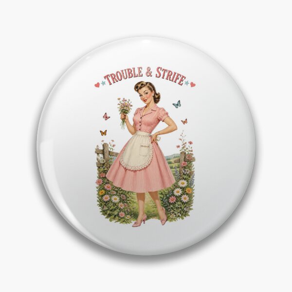 Item preview, Trouble & Strife | Funny Vintage 1950s Wife Retro Humour Gift Art Print designed and sold by HOODYBUDSTYLES.