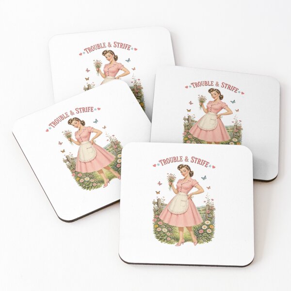 Item preview, Trouble & Strife | Funny Vintage 1950s Wife Retro Humour Gift Art Print designed and sold by HOODYBUDSTYLES.