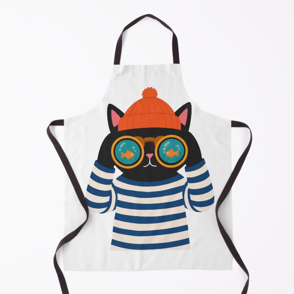 Item preview, Hipster Cat with Fish Glasses designed and sold by OlhaDreamArt.