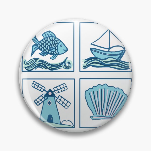 Item preview, Dutch Delft Blue Seaside Tiles designed and sold by RepeatCandy.