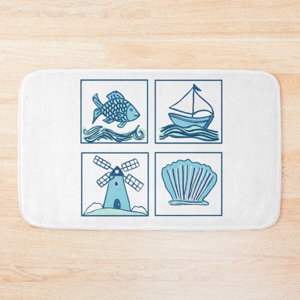 Item preview, Dutch Delft Blue Seaside Tiles designed and sold by RepeatCandy.