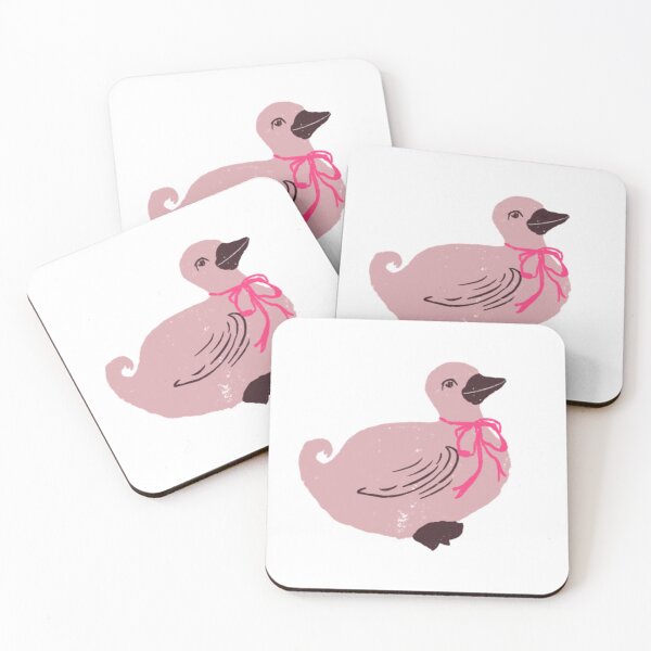 Item preview, Pink Vintage Duck With Ribbon Cute Cottagecore Illustration designed and sold by artievarudzite.