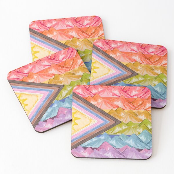 Item preview, Watercolor Sunshine in the Mountains Pride Flag  designed and sold by maliyajo.