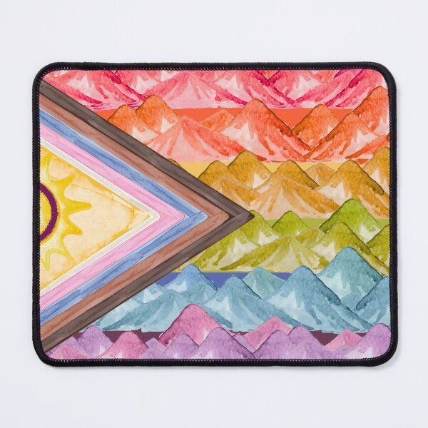 Item preview, Watercolor Sunshine in the Mountains Pride Flag designed and sold by maliyajo.