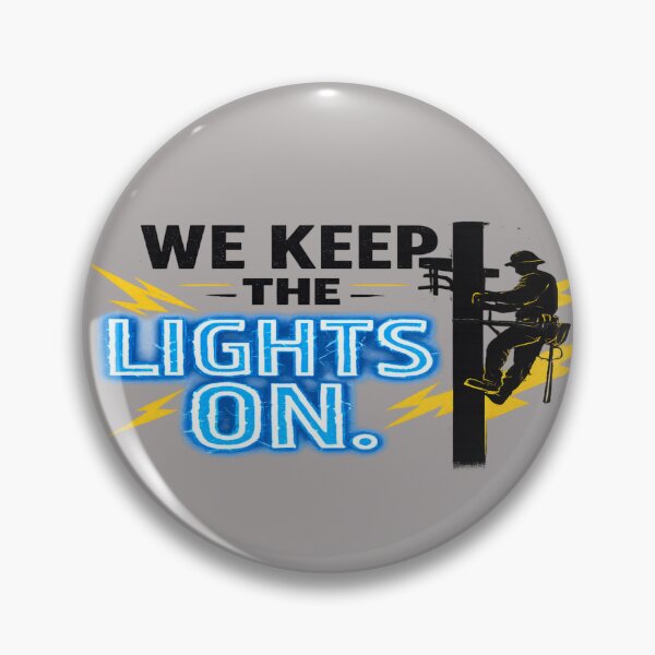Item preview, We Keep The Lights On – Lineman Pride Electric Blue designed and sold by Veldrin-Media.