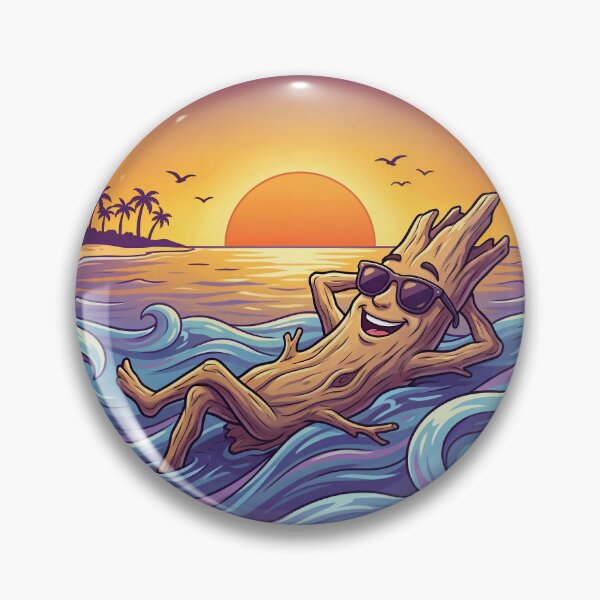 Item preview, Cool Driftwood Summer Vibes – Relaxing Beach Sunset Illustration 2 designed and sold by WordPlayStudio.