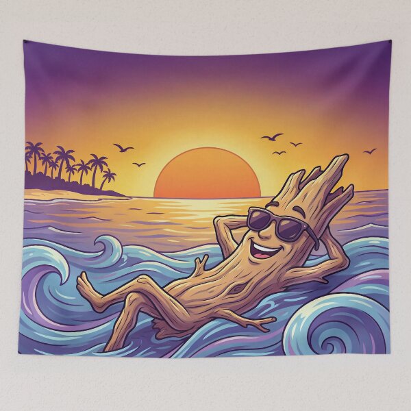 Item preview, Cool Driftwood Summer Vibes – Relaxing Beach Sunset Illustration 2 designed and sold by WordPlayStudio.