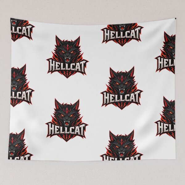 Item preview, Hellcat Demon - Fierce Dark Fantasy Cat Mascot Art designed and sold by Sitred123.