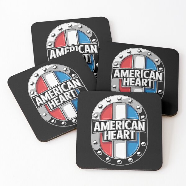 Item preview, American Heart Chrome Shield Emblem Patriotic designed and sold by OldGloryForge.