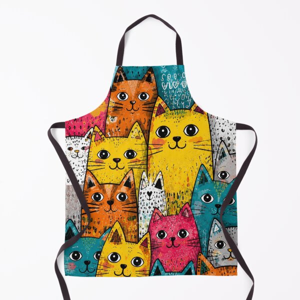 Item preview, Colorful Cute Cats Pattern Art Print | Rainbow Pop Art Cat Illustration | Whimsical Pet Lover Design designed and sold by Aramdesing.