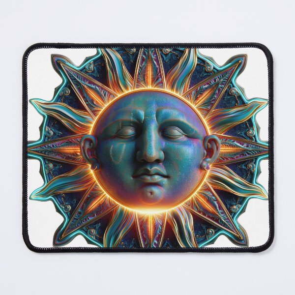 Item preview, Iridescent Neon Sun Face Art designed and sold by CircaSassy.