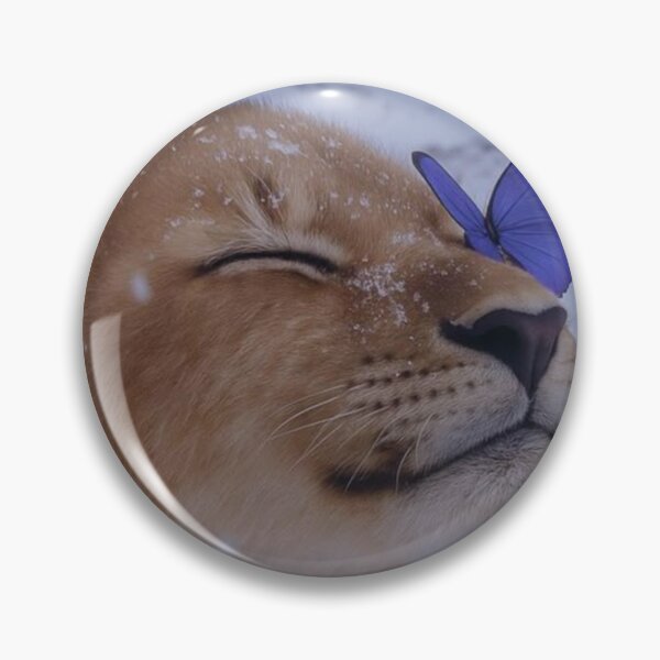 Item preview, Peaceful Lion Cub with Blue Butterfly Aesthetic designed and sold by Jesus-istheway.