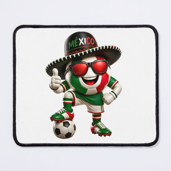 Item preview, Mexico Soccer Mascot Funny Football Cartoon Graphic designed and sold by ArtSpark Studio.