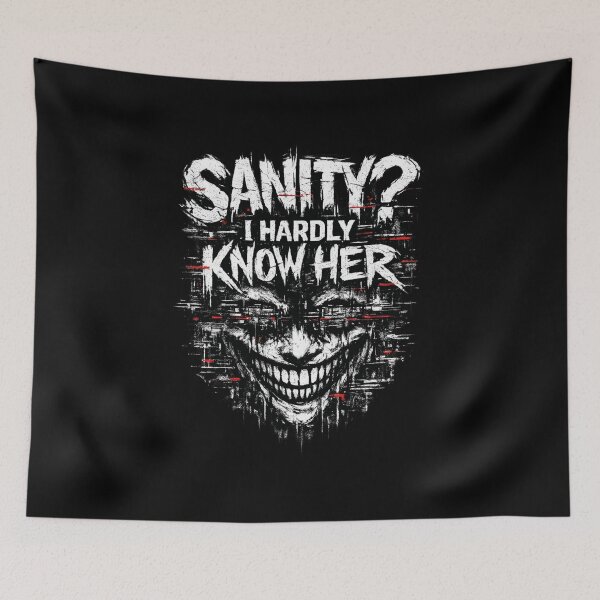 Item preview, SANITY? I Hardly Know Her Glitch Horror Streetwear  designed and sold by AMICO77.