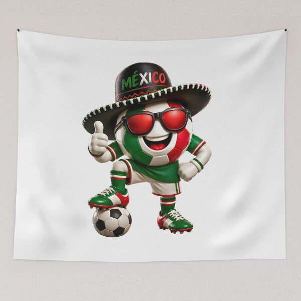 Item preview, Mexico Soccer Mascot Funny Football Cartoon Graphic designed and sold by ArtSpark Studio.