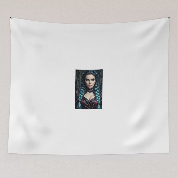 Item preview, Vampire with Blue Braids in Crimson Gown designed and sold by CathryneDelamort.