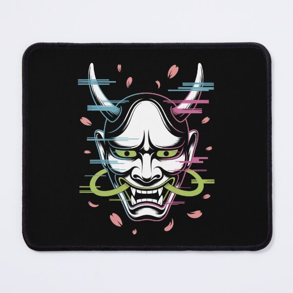 Item preview, Hannya Mask Neon Glitch Cherry Blossom Japanese Demon T-Shirt designed and sold by DarylWelsh2024.