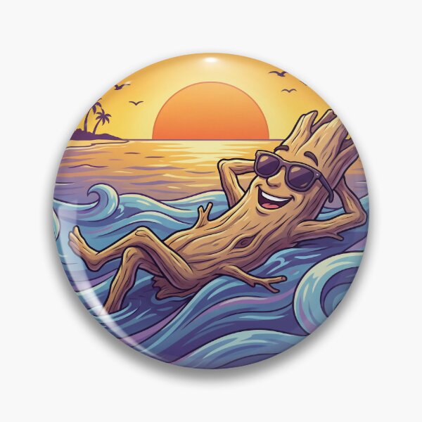 Item preview, Cool Driftwood Summer Vibes – Relaxing Beach Sunset Illustration designed and sold by WordPlayStudio.