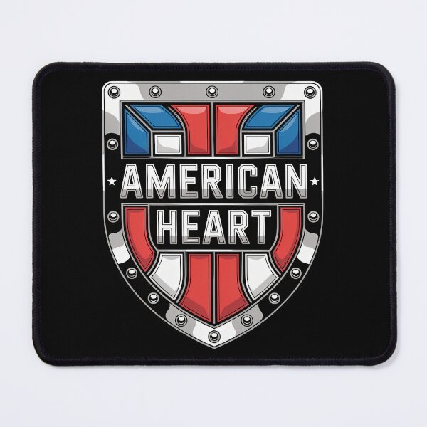 Item preview, American Heart Chrome Badge Emblem Patriotic designed and sold by OldGloryForge.