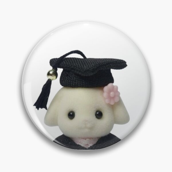 Item preview, Aesthetic and Cute Pink Calico Critter Bunny Graduation Print Trendy Sonny Angel Sticker for Girls, Teens, Women! Cute, student, laptop, sticker shop, pink, sonny angel collection, love! designed and sold by Brooklyn M.
