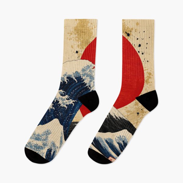 Item preview, Crimson Sun Great Wave Japanese Wall Art designed and sold by ArtComixHaven.