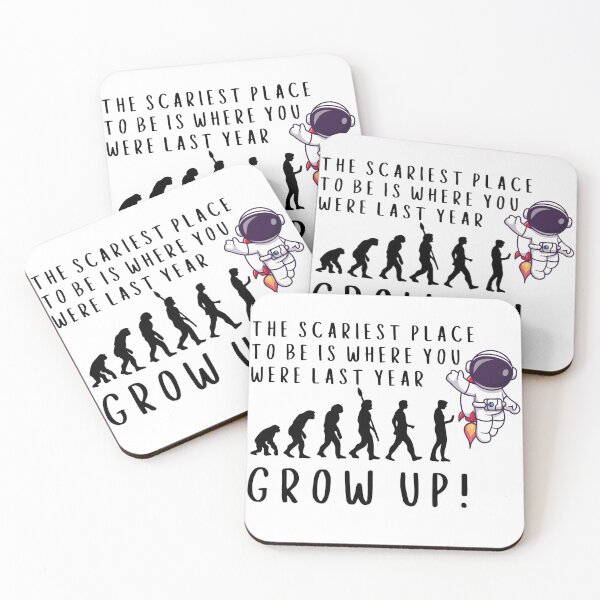 Item preview, Grow Up Astronaut Evolution - Motivational Quote Art designed and sold by re2m.