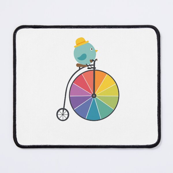 Item preview, Cute Bird on Rainbow Bicycle designed and sold by OlhaDreamArt.