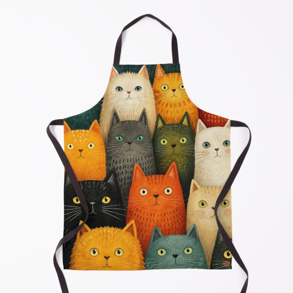 Item preview, Cute Retro Cats Illustration | Colorful Cat Pattern Art designed and sold by Aramdesing.