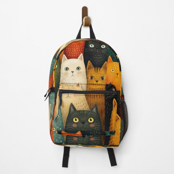 Item preview, Cute Retro Cats Illustration | Colorful Cat Pattern Art designed and sold by Aramdesing.
