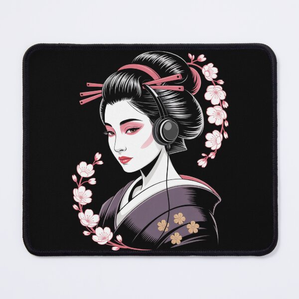 Item preview, Geisha Headphones Cherry Blossom Lofi Japanese Aesthetic T-Shirt designed and sold by DarylWelsh2024.