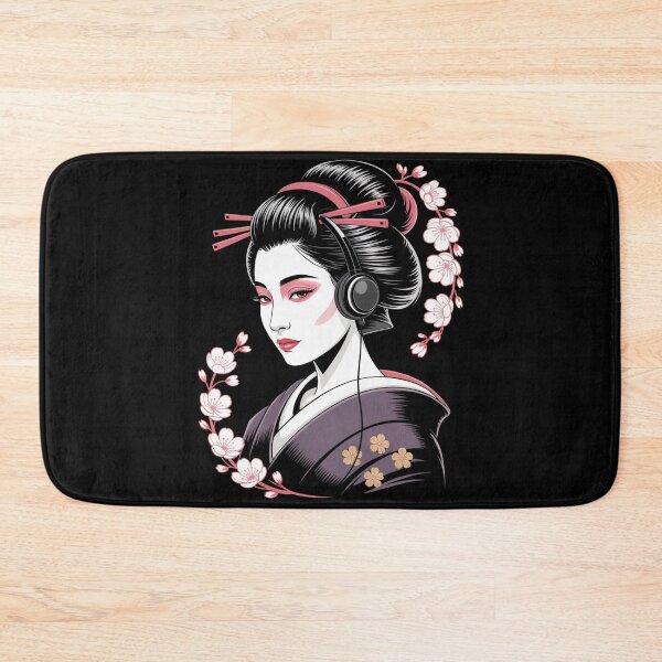 Item preview, Geisha Headphones Cherry Blossom Lofi Japanese Aesthetic T-Shirt designed and sold by DarylWelsh2024.