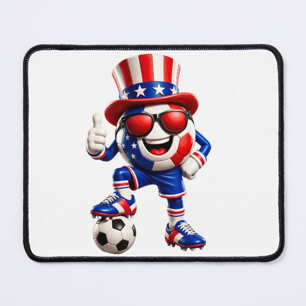 Item preview, USA Soccer Mascot Funny Patriotic Sports Cartoon Graphic designed and sold by ArtSpark Studio.