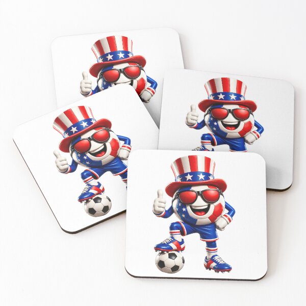 Item preview, USA Soccer Mascot Funny Patriotic Sports Cartoon Graphic designed and sold by ArtSpark Studio.