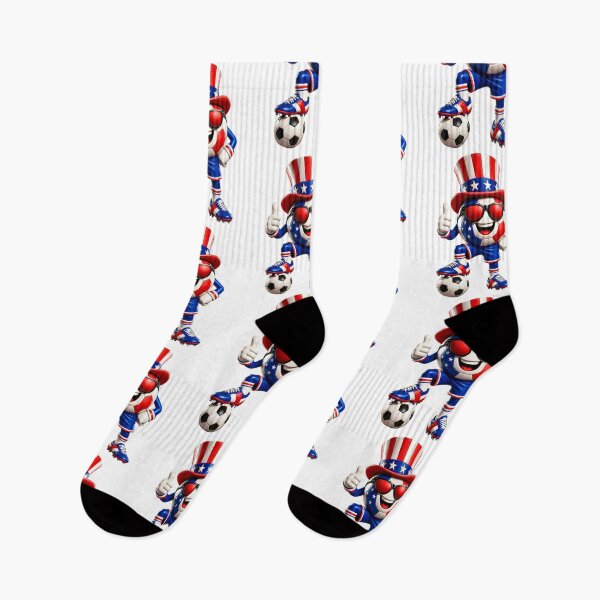 Item preview, USA Soccer Mascot Funny Patriotic Sports Cartoon Graphic designed and sold by ArtSpark Studio.