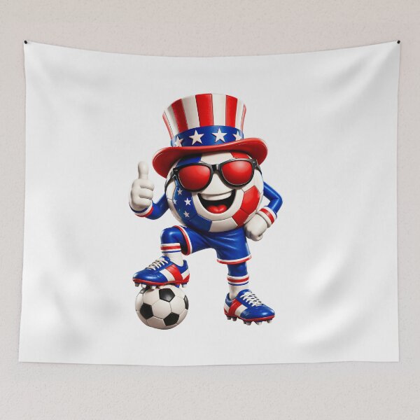 Item preview, USA Soccer Mascot Funny Patriotic Sports Cartoon Graphic designed and sold by ArtSpark Studio.