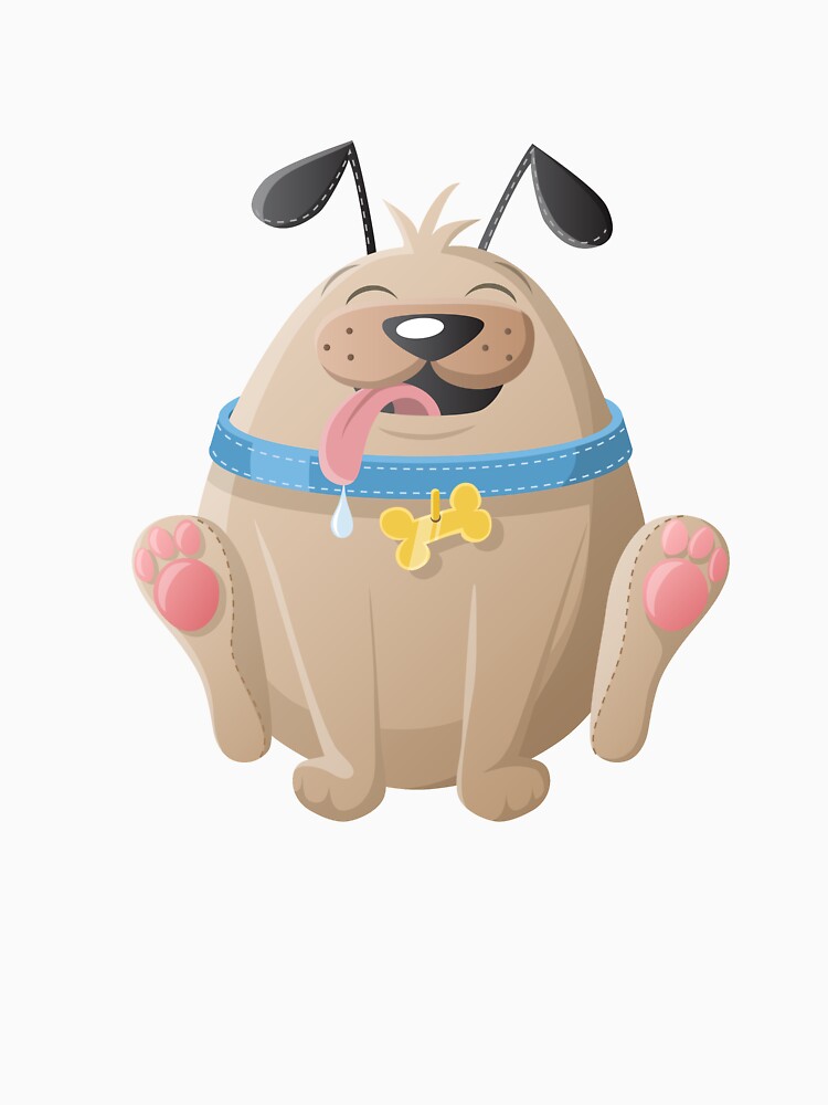 Fat, round cartoon dog by creaschon