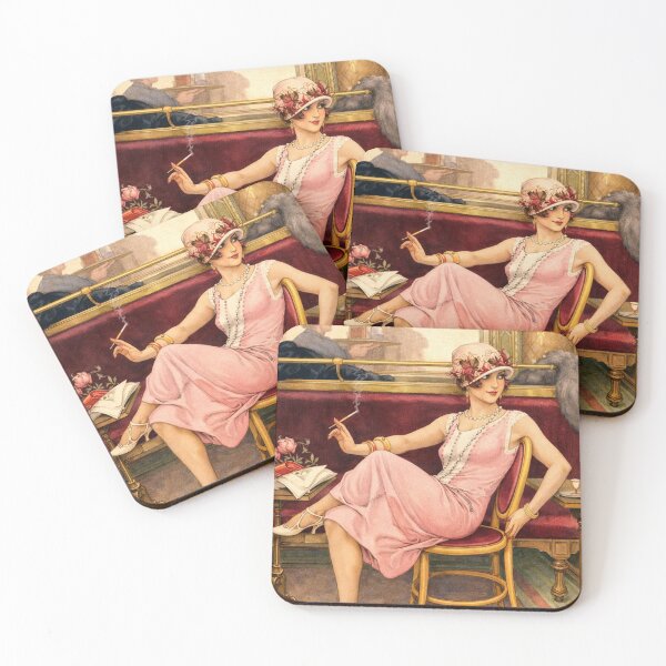 Item preview, Waiting for the Evening Male - Vintage Illustration Café Scene for Retro Art Lovers designed and sold by RickE.