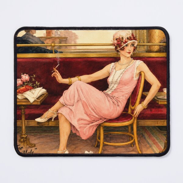 Item preview, Waiting for the Evening Male - Vintage Illustration Café Scene for Retro Art Lovers designed and sold by RickE.