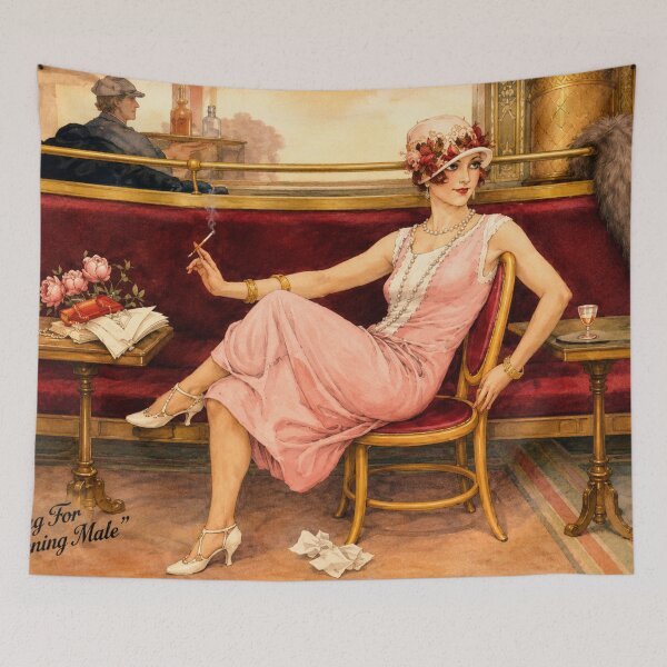 Item preview, Waiting for the Evening Male - Vintage Illustration Café Scene for Retro Art Lovers designed and sold by RickE.