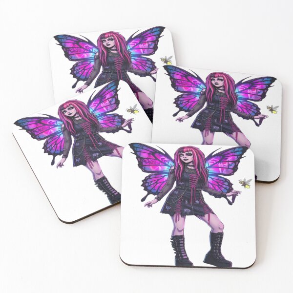 Item preview, Neon Nightshade Goth Fairy – Pink & Black Digital Character Art designed and sold by Designs by kp .